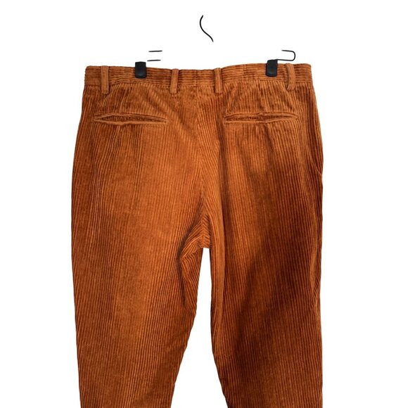 2/$30 ZARA Size 32 Rust Corduroy High Waisted Pants Waist 100% Cotton - Picture 11 of 15